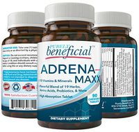 ADRENA-MAXX - Natural Adrenal Supplement, 45Day Supply- Fatigue Relief, Supports Adrenal Function, Stress Response, Enhanced Energy - Pure, Organic Ingredients -. from Purely benefical