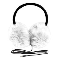 Fuzzy Fones Headphone Earmuffs w/Microphone, Panda Bear (Black and White)