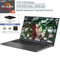2020 ASUS VivoBook 15 15.6" FHD Laptop Computer, AMD Ryzen 3 3200U (Beats i5-7200U) Up to 3.5GHz Processor, 4GB DDR4, 128GB SSD, AC WiFi, Windows 10 + EST External DVD+ Accessories