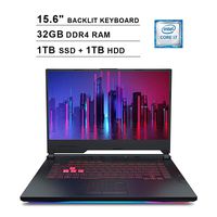 2019 Asus ROG Strix G 15.6 Inch FHD Gaming Laptop (9th Gen Intel 6-Core i7-9750H up to 4.5GHz, 32GB DDR4 RAM, 1TB SSD (Boot) + 1TB HDD, NVIDIA GeForce RTX 2060 6GB, Backlit Keyboard, Windows 10)