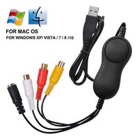 VHS to Digital DVD Converter, USB2.0 Audio/Video Capture Grabber Adapter Device,Transfer VCR TV Hi8 Game S Video to DVD,Support Windows 10/8.1/8/7/Vista/XP