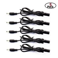 DaFuRui 5Pcs Male to Female Extension Cable 3.3ft/1Meter, 2.1x5.5mm DC Plugs Compatible with 12V DC Adapter Cord for CCTV Security Camera and 5~24VDC LED Light Strips