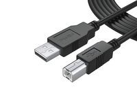12Ft Extra Long USB-Printer-Cable 2.0 for HP OfficeJet Laserjet Envy; Canon Pixma; Epson Workforce, Stylus, Expression Home; Brother; Silhouette Cameo; Dell Scanner Fax Cord (3.6 m)