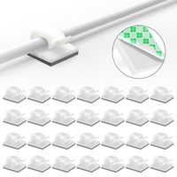 50 Pcs Viaky Wire Cord Clips Adhesive Cable Clips Cable Holder Wire Management, Worked Great for Fixing Your Various Wires, Network Cable, RV Wires, USB Cords, car Cable, TV Coax Cable(White)