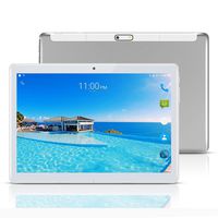 YELLYOUTH Android Tablet 10 inch with Sim Card Slots 2.5D Curved Glass Touch Screen 4GB RAM 64GB ROM Octa Core 3G Unlocked GSM Phone Tablet PC Compatible with WiFi Bluetooth GPS (Silver)