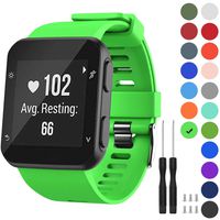 GVFM Band Compatible with Garmin Forerunner 35, Soft Silicone Replacement Watch Band Strap for Garmin Forerunner 35 Smart Watch, Fit 5.11-9.05 Inch (130-230 mm) Wrist (Lime (Black Buckle))