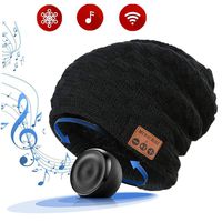 LiiFUNG 028 Wireless Bluetooth 5.0 Beanie Hat with Headphones | Great Christmas Tech Gifts for Teen Boys/Girls/Boyfriend/Him/Husband/Men/Dad/Women/ Stocking Stuffers/Built-in HD Speaker & Mic - Black