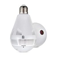 FUERS 360 Degree WiFi Panoramic Bulb Camera IP Security Surveillance Camera for Home Wireless Remote View Baby Pet Motion Detection Light Bulb VR Camera with Night Vision/Two-Way Audio,Support 2.4G