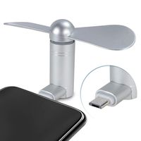 Cell Phone Fan, Portable Aluminum Alloy Shell Mobile Phone Fan Cooling Fan Air Conditioner Cooler, Mini Fan for Android Cell Phone, Compatible for Type C or Micro USB Port Phone Fan(Micro USB, Silver)