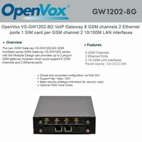 OpenVox VS-GW1202-8G VoIP Gateway 8 GSM channels 2 Ethernet ports