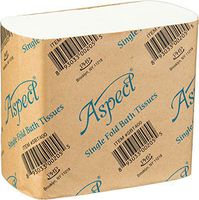 [400 Tissues] Aspect Single Inter Fold Pop Up Toilet Paper, White, Smooth, Great for Bathrooms at Home, School, Restaurant, Dorm, College, Office, Fits Most Dispensers 1 Pack