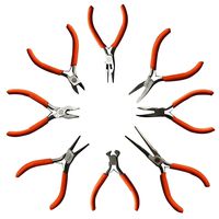 8 Pcs Set of Plier Tools by Kurtzy - Wire Cutters, Flat Nose Pliers, Round Nose Pliers and more - Heavy Duty Tool Kit for Electrical and Wood Work, DIY and Jewellery Making - Ergonomic Handle (Small)