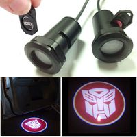 CHAMPLED for Transformers-Autobot red Car LED Laser Projector Illuminated Emblem Under Door Step Courtesy Light Lighting Symbol Sign Badge Glow Replacement Logo Film Auto Acessories