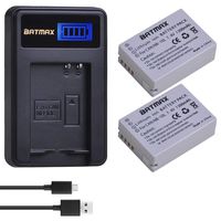 Batmax 2Packs Batteries + LCD USB Battery Charger for Canon NB-10L Battery;Canon PowerShot G1 X, G3 X, G15, G16, SX40 HS, SX50 HS, SX60 HS Camera Batteries
