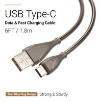 JYFT USB C Cable with Multi Charging, 6FT USB-A to USB Type-C Cable, Metal Braided Fast Charging/Data Transfer Cable for MacBook Pro and Type C Devices（Type-C，6FT）