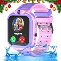 iFunplus Kids Waterproof Smartwatch Phone Girls Boys with GPS Tracker 1.44'' Touch Screen Two Way Call SOS Camera Puzzle Game Love Reward SMS Notification Alarm Clock Gizmo Watch Learning Toys
