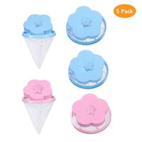 XNV 5PC Household Reusable Washing Machine Universal Floating Lint Hair Catcher Mesh Pouch Filter Washer Bag Laundry Ball