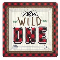 1st Birthday 'Little Lumberjack Wild One' Small Paper Plates (8ct)