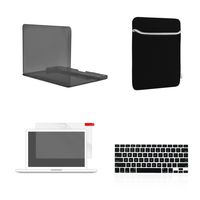 TOP CASE - 4 in 1 Essential Bundle Crystal Hard Case + Sleeve + Keyboard Cover +Screen Protector Compatible Old Gen. MacBook Pro 13" (13" Diagonally) with DVD Drive/CD-ROM A1278 - Black