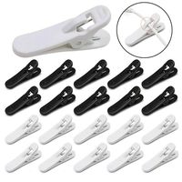 Clips for Earphone Wire,360 Degree Rotate Headphone Mount Cable Clothing Clip, Use for Fixing Headphone Wire,Black & White (20Pcs/Pack[Size:L])