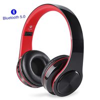 Huifen Bluetooth 5.0 Headphones Over Ear,Active Noise Canceling Earphone with Mic TF Card Deep Bass Wireless Hi-Fi Stereo Headset Foldable Soft Memory-Protein Earmuffs for TV/PC/Cellphone (Black)