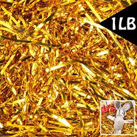 Gold Crinkle Cut Paper Shred Filler Gift Filler 1 LB for Gift Wrapping Basket Filling Shiny Gold