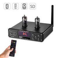 Nobsound HiFi 6K4 Vacuum Tube Preamplifier, Wireless Audio Hi-Fi Stereo Preamp, Remote Control, Bluetooth, U-Disk, SD Card, 3.5mm AUX, RCA Inputs (Black)