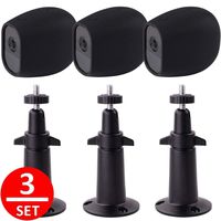 EEEKit Metal Wall/Ceiling Mount for Arlo Pro/Arlo Pro 2 Adjustable Outdoor Indoor + Protective Silicone Skins Cover Case for Arlo Pro/Arlo Pro 2 Home Camera (3-Set Black)