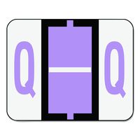 Smead BCCR Bar-Style Alphabetic Color-Coded Labels, Letter Q, Lavender/White Bar, 500 Labels per Roll (67087)