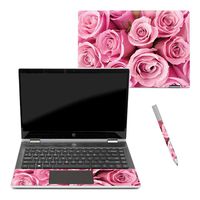 MightySkins Skin Compatible with HP Pavilion x360 14" (2018) - Pink Roses | Protective, Durable, and Unique Vinyl Decal wrap Cover | Easy to Apply, Remove, and Change Styles | Made in The USA