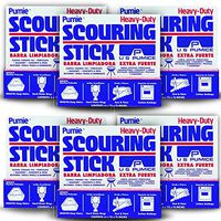 U.S. Pumice 1001 Pumie Scouring Stick, Heavy Duty, HDW, Remove Stains, Hard Water Rings, Rust and Paint, Carbon Buildups, (6 Pack)