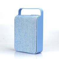 Fabric Bluetooth Speaker TF Card Player FM Radio USB Player AUX-in Speaker (Blue)