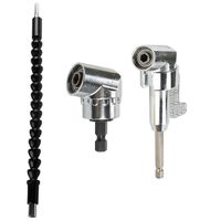 Ginode 105 Degree Right Angle Driver Angle Extension Power Screwdriver Drill Attachment + 1/4 inch Hexagon Flexible Screwdriver Extension Soft Shaft