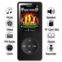GREATLINK 8GB MP3 Player with Built-in Speaker,Lossless HiFi Music Player Multifunction Slim MP 3 Player with 1.8 Inch Screen FM Radio Voice Recorder Ebook Clock Sport MP 3 Mini USB Music Player