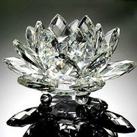 Room Decorated, Lotus Crystal Glass Figure Paperweight Ornament Feng Shui Decor Collection Home Decor