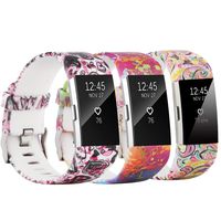 honecumi Replacement Bands Compatible with Fitbit Charge 2 Wristbands Strap for Men & Women Colorful Watch Band/Strap/Bracelet (3 Pack, Style B, Large Size:Wrist 6.7"-8.1")