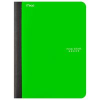 Five Star Composition Book, Notebook with Pockets, 100 Sheets, 9-3/4" x 7-1/2", Lime (09276AF2)