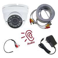 Evertech 1080p Night Vision Security Camera with CCTV Microphone 1000mA Adapter Kit
