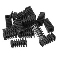 uxcell 15Pcs 7mm Inner Dia PVC Square Strain Relief Cord Boot Protector Sleeve Power Tool Hose Black