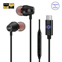 USB Type C Earbuds, Digital Headphones for 2018 New iPad Pro/MacBook, Google Pixel 2/3/XL, Moto Z, Huawei, HTC U11/12, Essential and Other Type C Phones, with Built-in DAC Chip, Mic & Remote