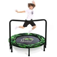 Wamkos 2020 Upgraded Dinosaur Mini Trampoline for Kids with Handle,Foldable Kids Trampoline for Play & Exercise Indoor or Outdoor,Camo Safty Padded Cover Toddler Rebounder Trampoline for Jump Sports