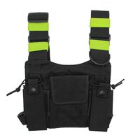 GoodQbuy Universal Radio Harness Chest Rig Bag Pocket Pack Holster Vest Fluorescent Green for Two Way Radio (Rescue Essentials)