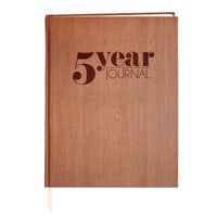 BookFactory 5 Year Journal/Five Year Diary Log Book/LogBook, Soft Wood Finish - 8" x 10" (JOU-368-SCS-AXE94000(5-Year))