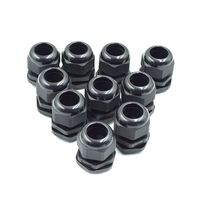 HONJIE IP68 Nylon PG21 Waterproof Cable Gland Joint Adjustable Lock Nut Black - (10 Pcs)