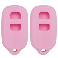 Keyless2Go New Silicone Cover Protective Cases for Remote Key Fobs with FCC GQ43VT14T HYQ12BAN HYQ12BBX - Pink (2 Pack)