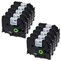 Replace TZe Tape 12mm 0.47 Laminated White TZe-231 TZ-231 Label Tape Compatible Ptouch Label Tape for PTD210 PTH100 12mm (1/2 Inch) x 8m (26.2 ft) Black on White 10-Pack