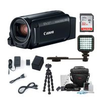 Canon VIXIA HF R800: 1080p HD Video 57x Zoom Camcorder Bundle with 32GB SD Card LED Video Light Spare Battery Camera Case Mini Tripod and Cleaning Kit - Compact and Affordable Camcorder Kit