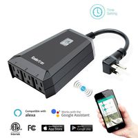 Wifi Outdoor Smart Plug Outlet,Koolertron Wireless (1 In 3 Out) Individual Remote Control Switches Lights Timer Indoor Socket,On/Off,Compatible with Alexa/Echo Google Home Assistant By Smart Phone 