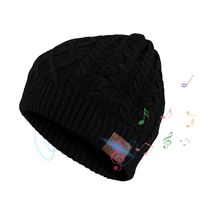 Bluetooth Beanie Hat, Elegant Choise Wireless V4.2 Music Beanie Hat Headphone Cap with Stereo Speaker Headphone Mic Rechargeable USB Winter Hat for Outdoor Sports, Skiing, Running (Black)