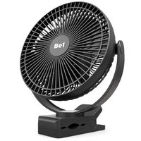 OPOLAR 2019 New 8-Inch 5000mAh Battery Operated Desk Clip Fan, Rechargeable & 10W Fast Charging & Strong Clamp, 4 Speeds, Portable USB Fan for Golf Cart with Round Roof/Gym/Treadmill/Car